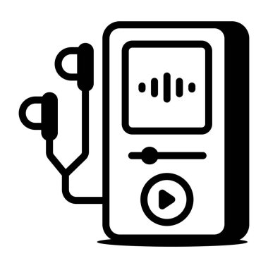 Bir müzik çalıcısını gösteren satır biçimi simgesi