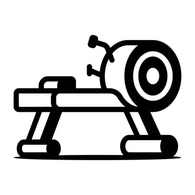 Kürek çekme makinesini gösteren doğrusal bir simge