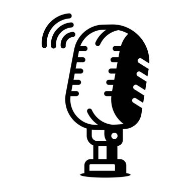 Mikrofon tasvir eden doğrusal bir simge