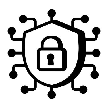 Siber güvenliği tasvir eden bir taslak simgesi