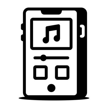 Bir müzik uygulamasını betimleyen doğrusal bir simge