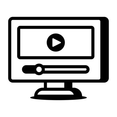 Bir video oynatıcı gösteren satır biçimi simgesi