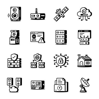 Teknoloji ve Yenilik Satır Biçimi Simgeleri Paketi