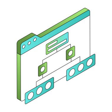 Bir durum haritası gösteren bir izometrik biçim çizimi