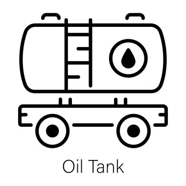 Yağ tankı teslimatının bir çizgi biçimi simgesi