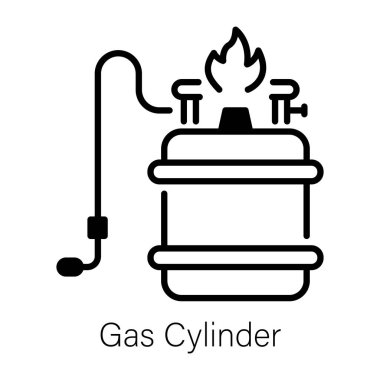 Yanan gaz silindirinin satır simgesi