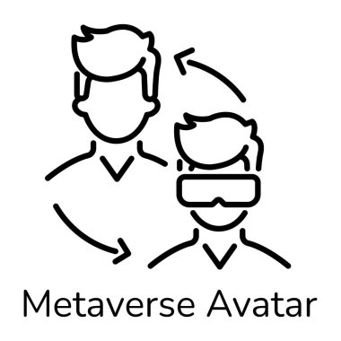 Meta-evren avatarının kullanışlı bir satır biçimi simgesi