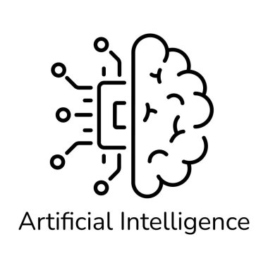 Yapay zekanın bir çizgi biçimi simgesi