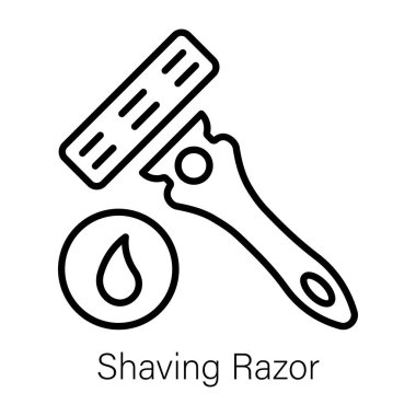 Kan damlasıyla traş jiletini özetleyen bir simge.