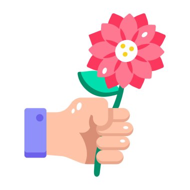 Çiçek veren düz bir biçim simgesi