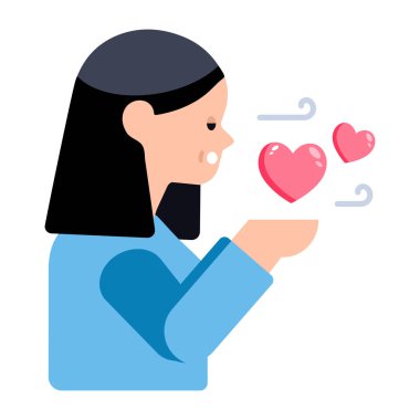 Öpüşmeyi resmeden düz bir simge