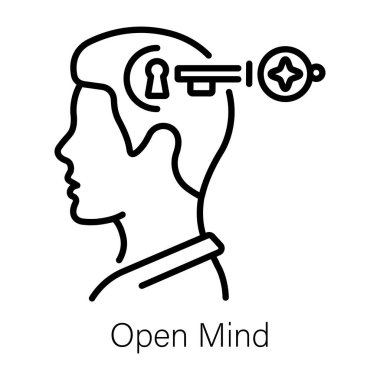 Bir anahtar ile açık zihin, özet simgesi