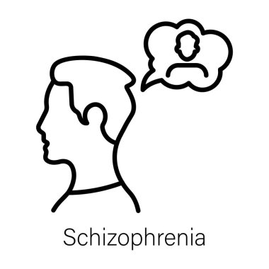 Satır biçiminde dizayn edilmiş şizofreni simgesi