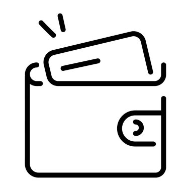 Cüzdanı gösteren doğrusal bir simge