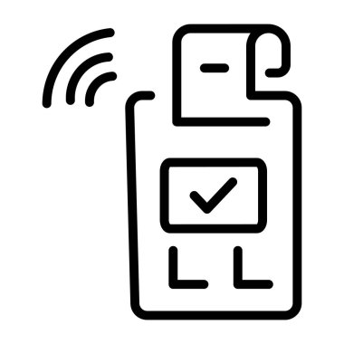 Bir nfc aktarımını gösteren satır biçimi simgesi