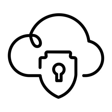 Bulut güvenliğini temsil eden doğrusal bir simge