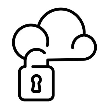 Veri güvenliğini temsil eden doğrusal biçim simgesi