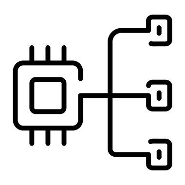 İşlemciyi gösteren bir satır biçimi simgesi