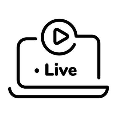Canlı yayın tasvir eden bir taslak biçim simgesi