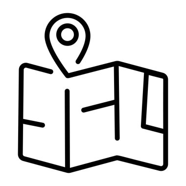 Harita konumlandırmasını gösteren bir satır biçimi simgesi