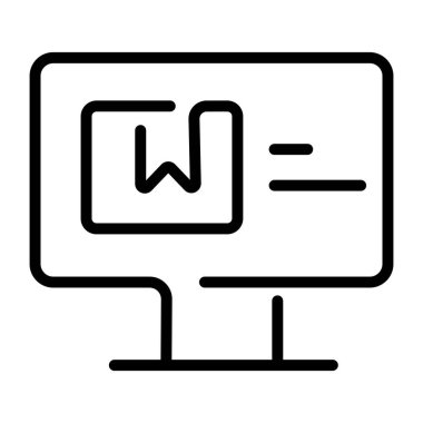 Ürün açıklamasını temsil eden doğrusal biçim simgesi