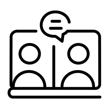 Sanal bir atölyeyi tasvir eden satır biçimi simgesi