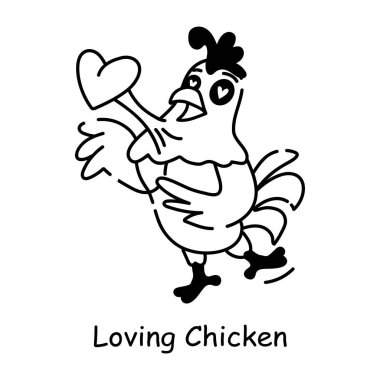 Sevgi dolu tavuğun karalama simgesini indir