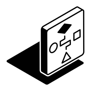 İş akışını temsil eden bir kabartma biçimi simgesi