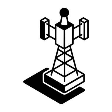 Hücre kulesini gösteren bir izometrik biçim simgesi