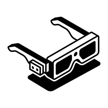 VR gözlük gösteren bir izometrik biçim simgesi