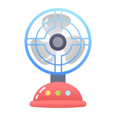 Düz stil tasarlanmış bir elektrikli fan simgesi