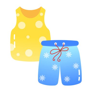 Düz biçimde dizayn edilmiş yaz giysi simgesi