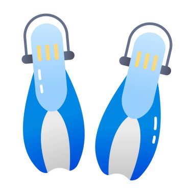 Dalış yüzgeçlerinin düz bir simgesi