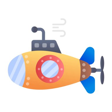 Düz stil denizaltı ikonu.