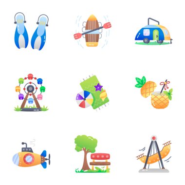 2009 Tatil Düz Simgelerinin Son Seti