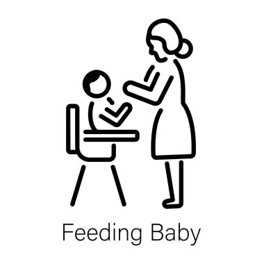 Bebeği beslemenin doğrusal simgesini düzenlemek kolay