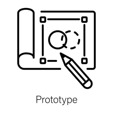 Prototipin görsel olarak çekici satır simgesi
