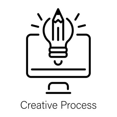 Yaratıcı sürecin bu çizgi simgesine bir bakın.