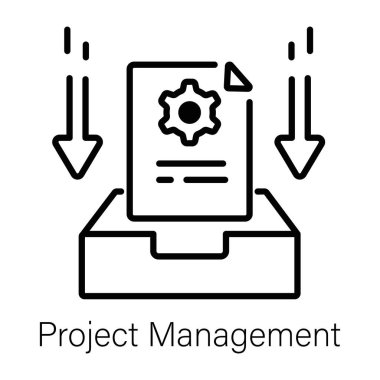 Grab this line style icon of project management
