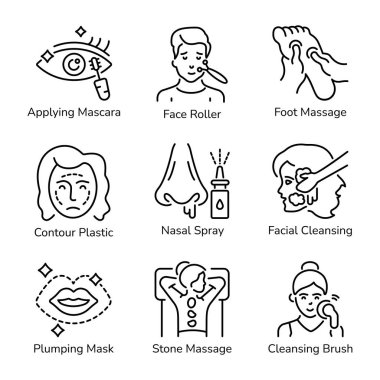 Güzellik Çubuğu Doğrusal Simgeler