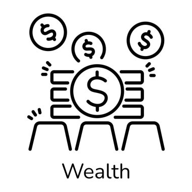 Zenginliğin kişiselleştirilebilir çizgi simgesi