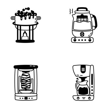 Ev Eşyaları Paketi Kabartma Simgeleri