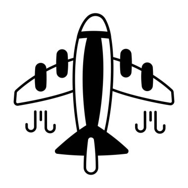 Kabartma biçiminde dizayn edilmiş uçak seyahat simgesi