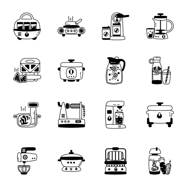 Mutfak Malzemeleri Glifi Simgeleri Paketi