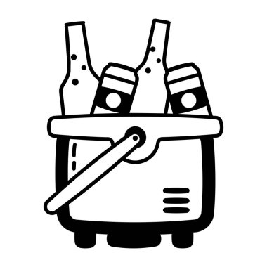 Taşınabilir içecek soğutucusunun bir simgesi.