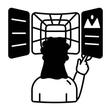 Kapsamlı dünyayı deneyimleyen kişi, simge simgesi