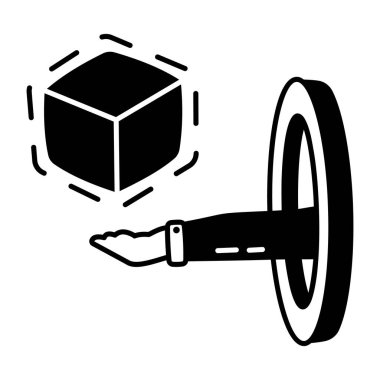 Artırılmış gerçeklik 3D modellemesinin bir simgesi.