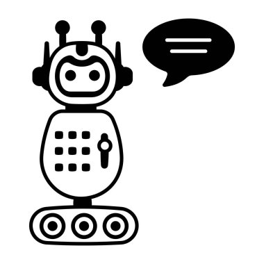 Robot asistan sohbetinin bir simgesi