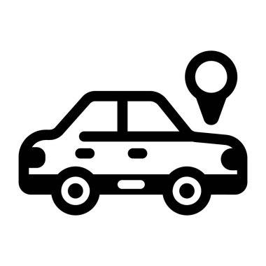 Bir taksi servisini gösteren kabartma biçiminde simge