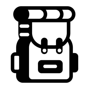 Yürüyüş sırt çantası tasvir eden bir taslak biçim simgesi